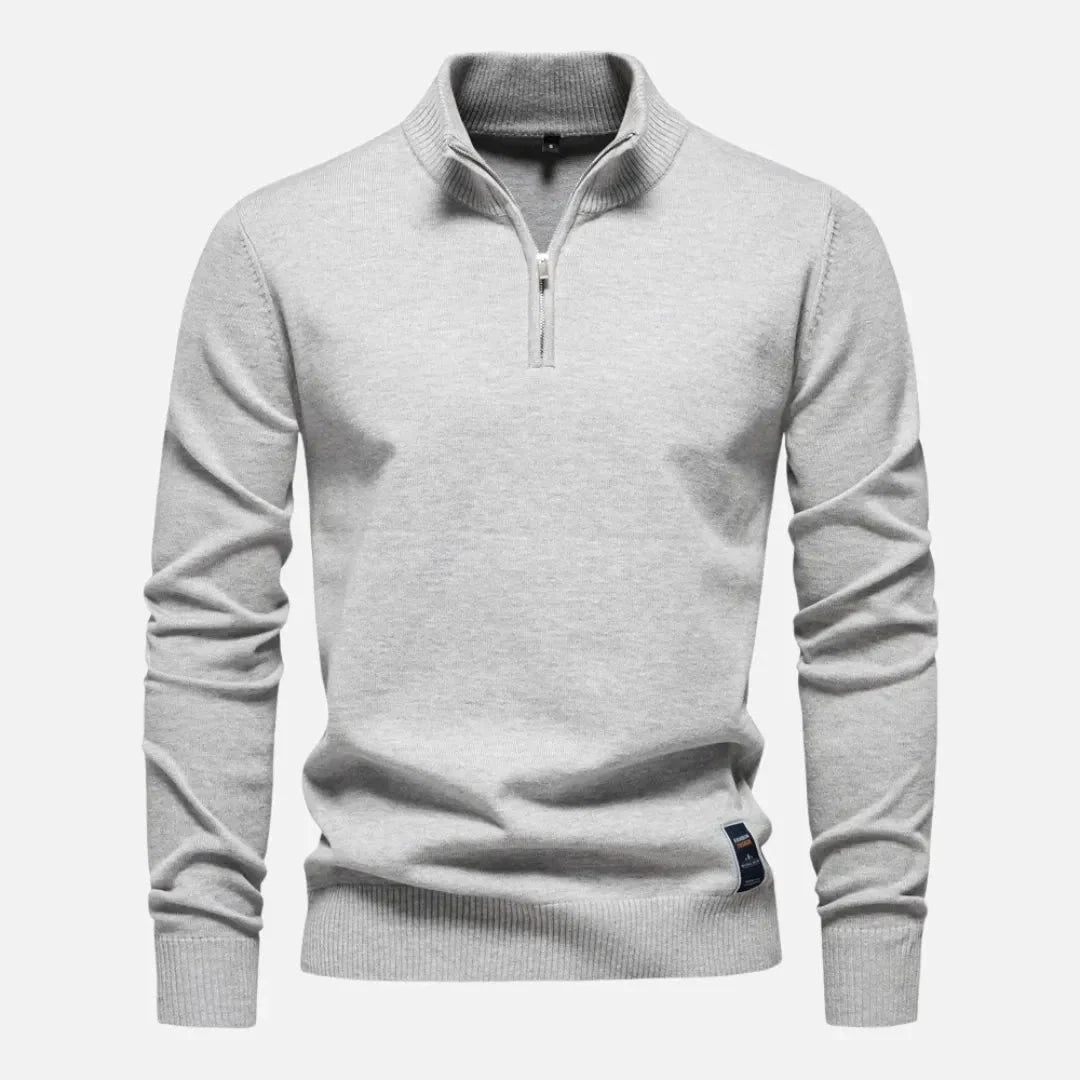 Hank quarter-zip fitted sweater in premium knit with tailored silhouette and polished contemporary style