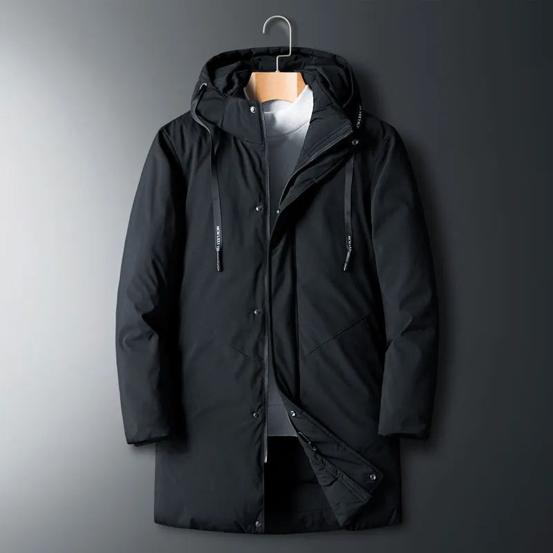 Selwyn oversized padded winter jacket in black, blue, and red with cozy quilted design
