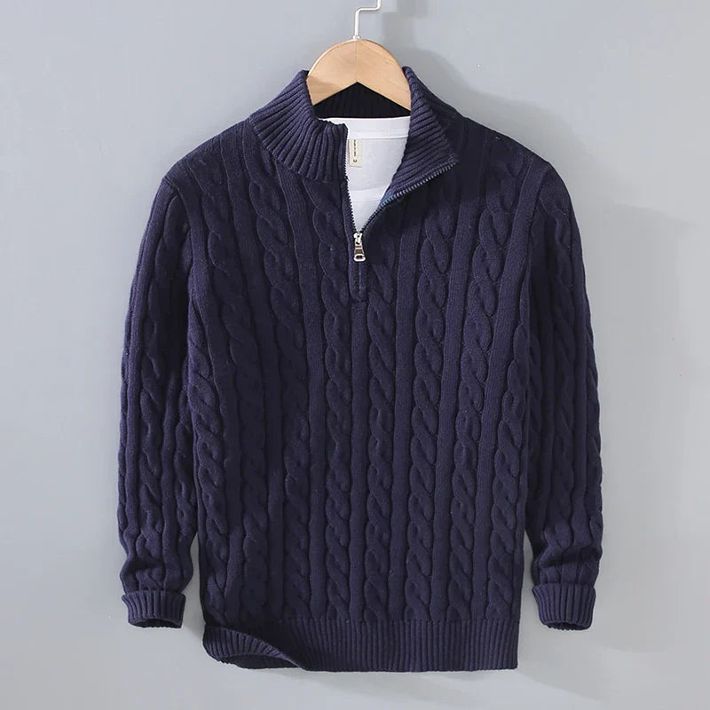 Sylor beige cotton sweater relaxed fit with Italian-inspired design and thick cozy fabric