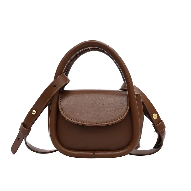 Wavlynn brown genuine leather crossbody bag with adjustable strap and snap-flap closure