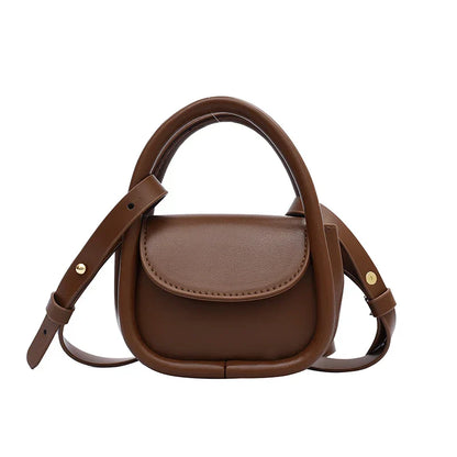 Wavlynn brown genuine leather crossbody bag with adjustable strap and snap-flap closure