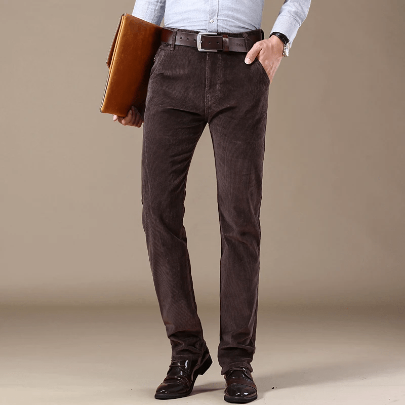 Men's corduroy pants casual semi-formal style warm durable ribbed texture vintage-inspired winter wear