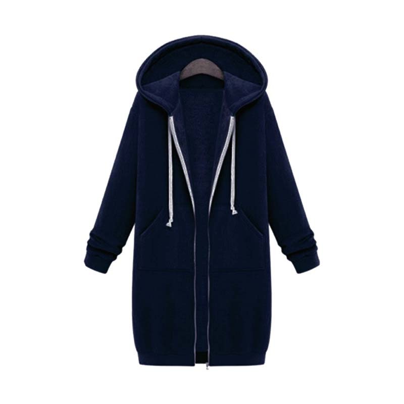 Bonnie longline full-zip hoodie in casual style with extended length cut for versatile layering