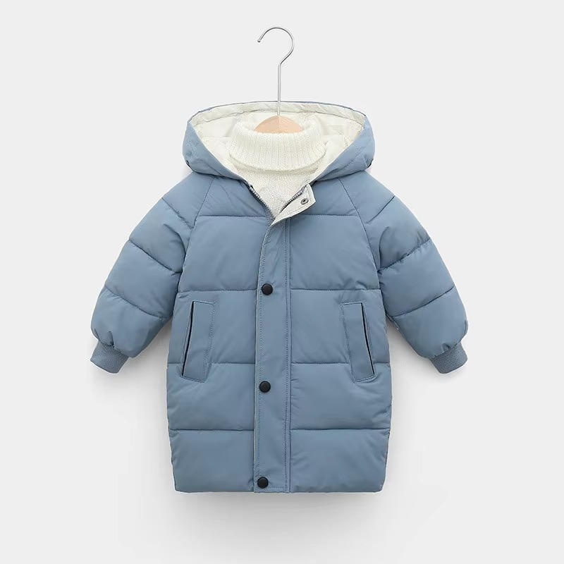Kids long hoodie jacket thick winter coat for boys girls ages 4-10 cozy insulated sporty fit