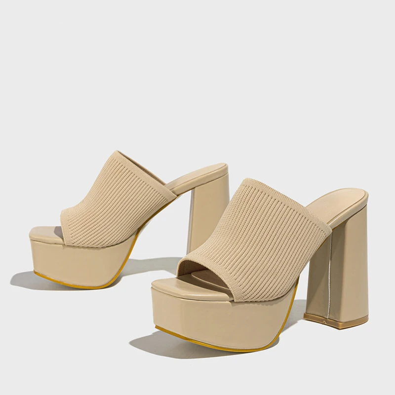 Women's cinnamon platform sandals with cushioned insole, lightweight sole, and supportive lifted base