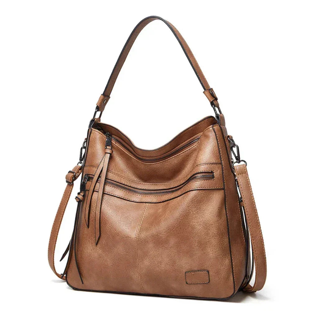 Wavlynn Judy vegan leather hobo shoulder bag in neutral tone with dual carry options