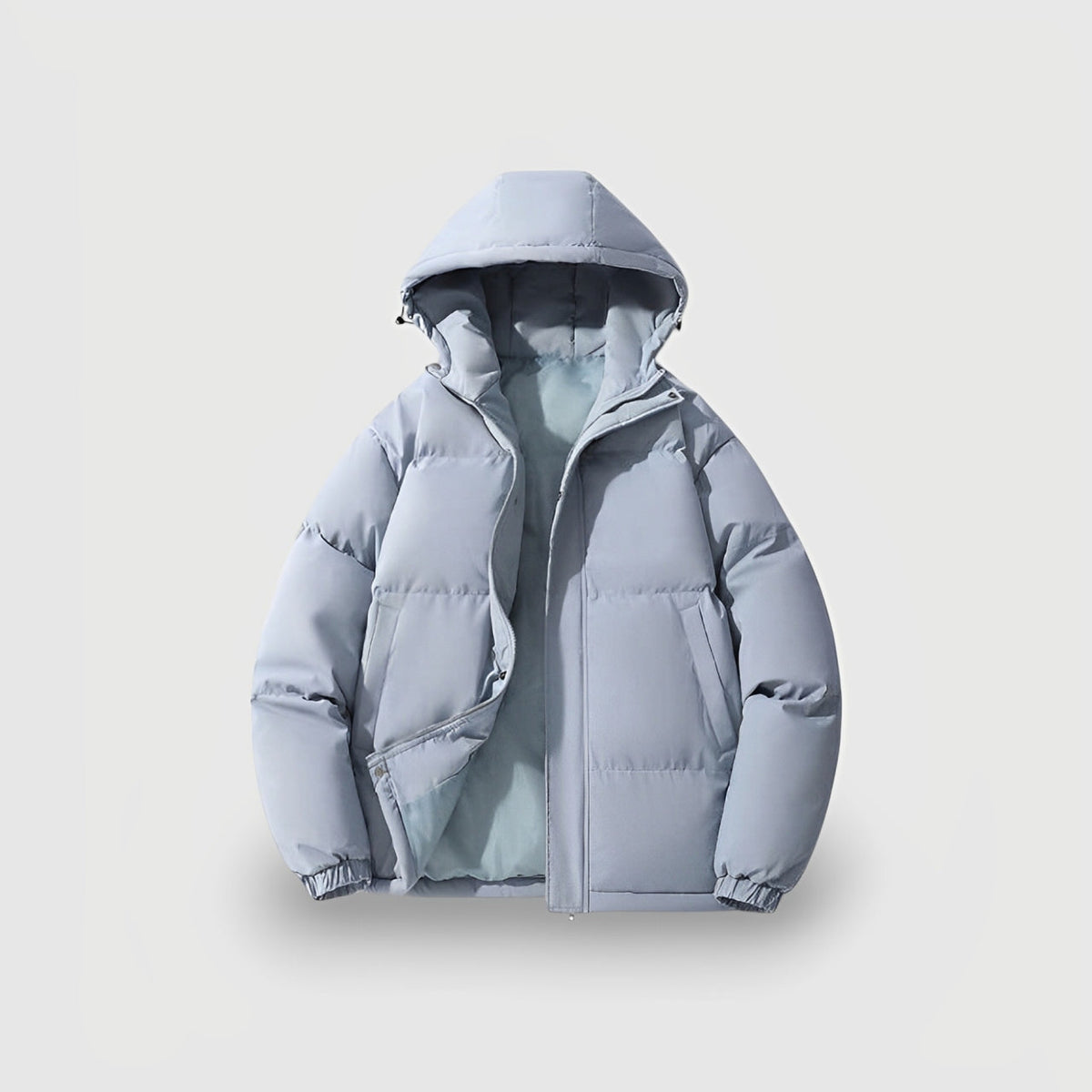 Women's pink hooded puffer jacket with quilted insulation, slim silhouette for cozy winter warmth