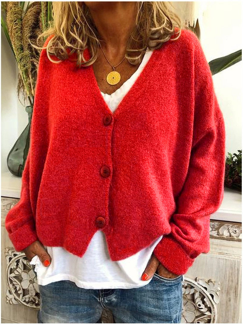 Shannon knit cardigan in neutral tone, lightweight relaxed fit with soft drape for effortless layering