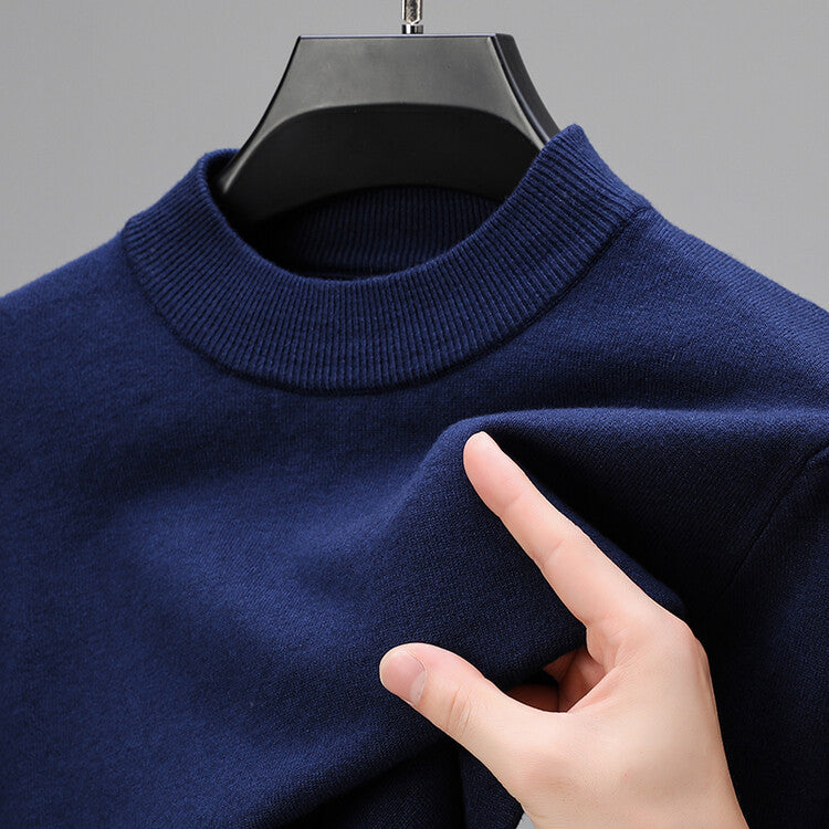 Slim fit pure cashmere sweater in neutral tone with ribbed detail for refined everyday luxury