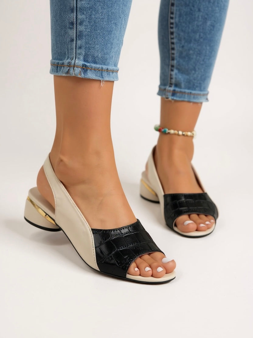 Garnet women's slingback sandals with cushioned insole, adjustable strap, classic elegant style