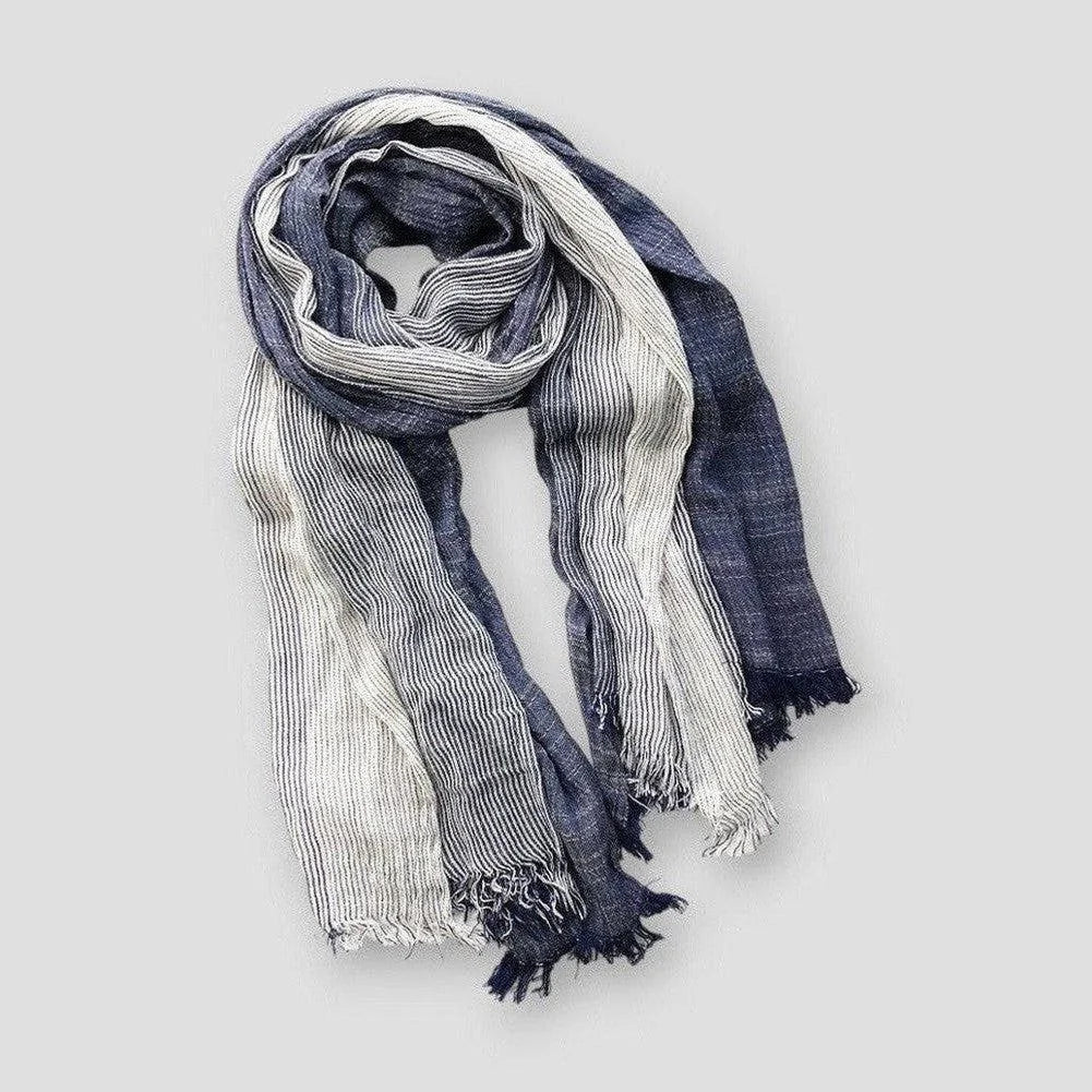 Lorenzo Vitali Il Vento di Moda knitted cotton blend scarf in sophisticated multicolor pattern