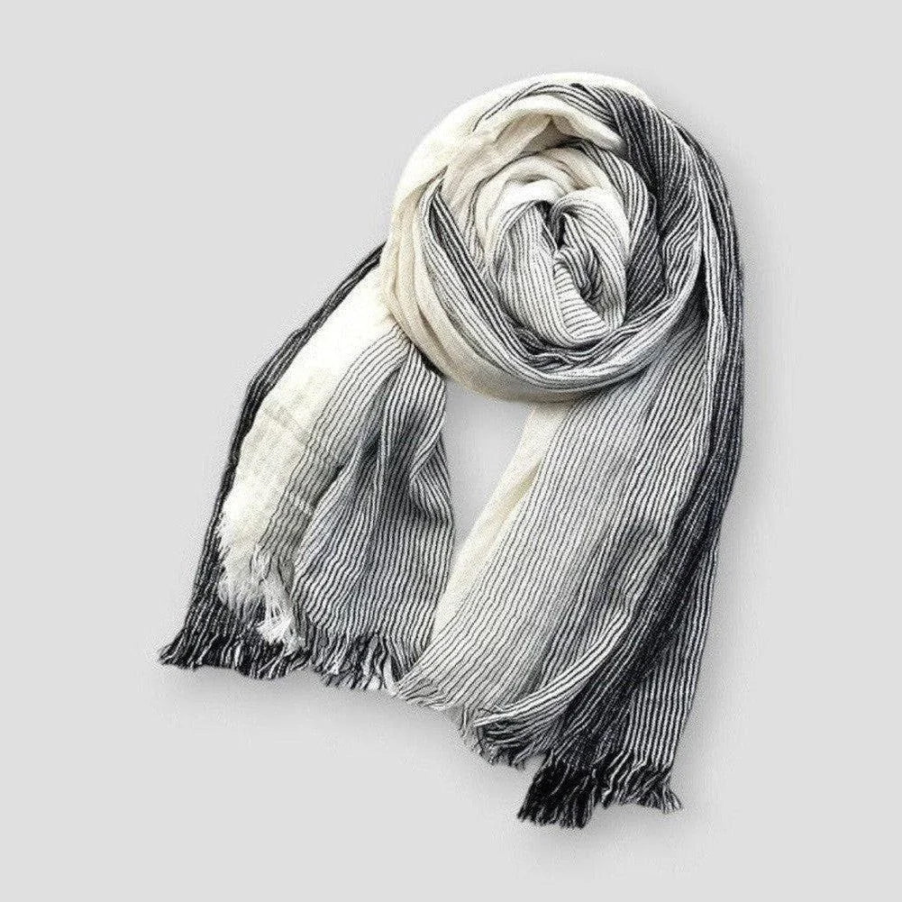 Lorenzo Vitali Il Vento di Moda knitted cotton blend scarf in sophisticated multicolor pattern