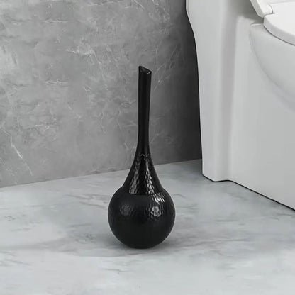 Hammered gold toilet brush with holder, luxurious textured finish for elegant bathroom decor