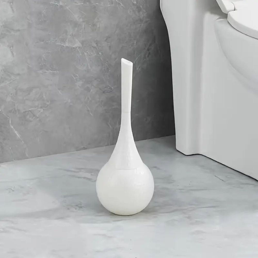 Hammered gold toilet brush with holder, modern luxury bathroom accessory with textured finish