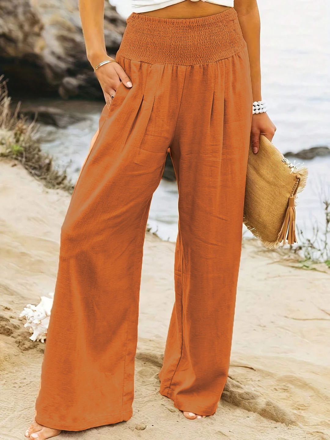 Melina wide leg linen pants in relaxed fit with flowy silhouette for effortless everyday style