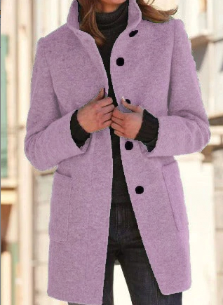 Sophie mid-thigh wool-effect winter coat in soft structured unisex fit with textured finish