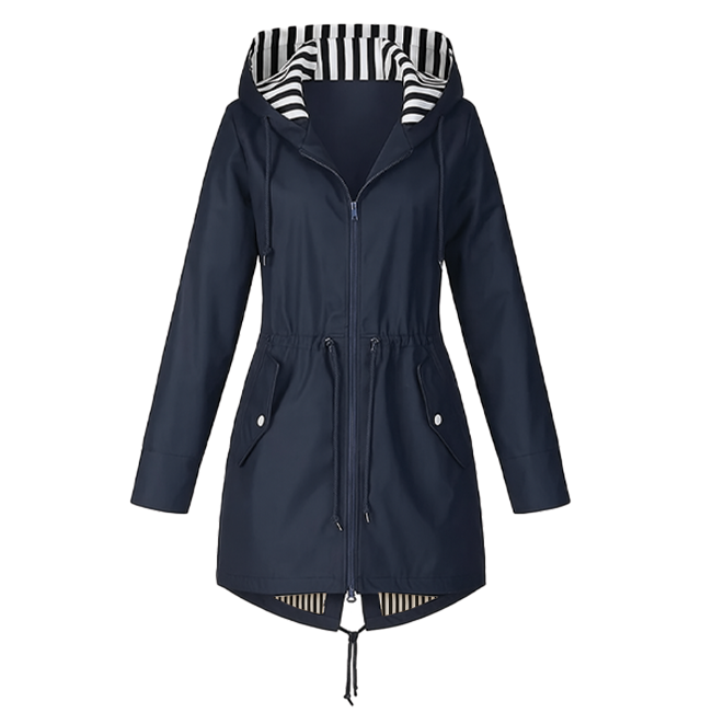 Bonnie lightweight windbreaker jacket with adjustable hood and waist, breathable polyester, effortless chic style