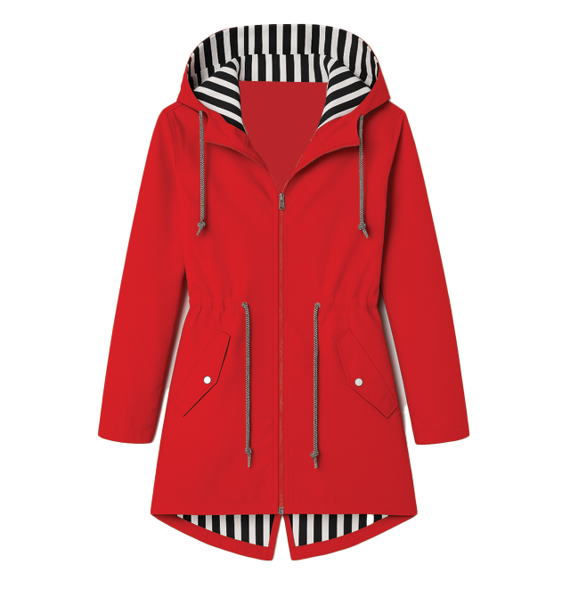 Bonnie lightweight windbreaker in neutral tone, adjustable hood and waist, breathable polyester spring jacket