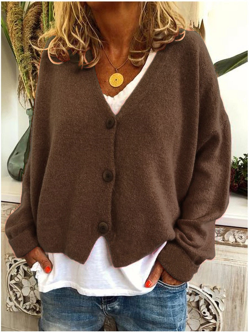 Shannon knit cardigan in neutral tone, lightweight relaxed fit with soft drape for effortless layering