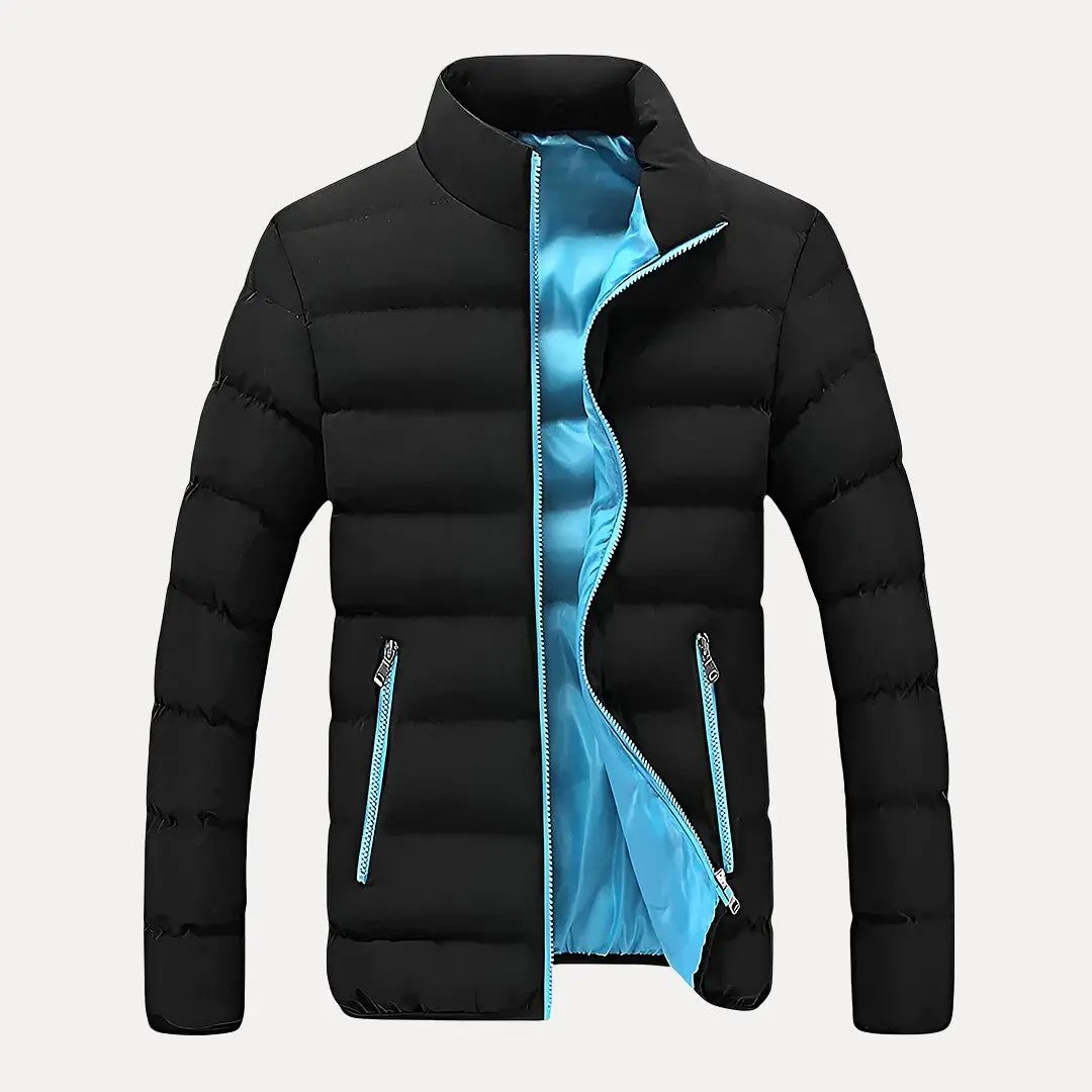 Jack slim-fit quilted puffer jacket with water-resistant fabric and vibrant contrast lining