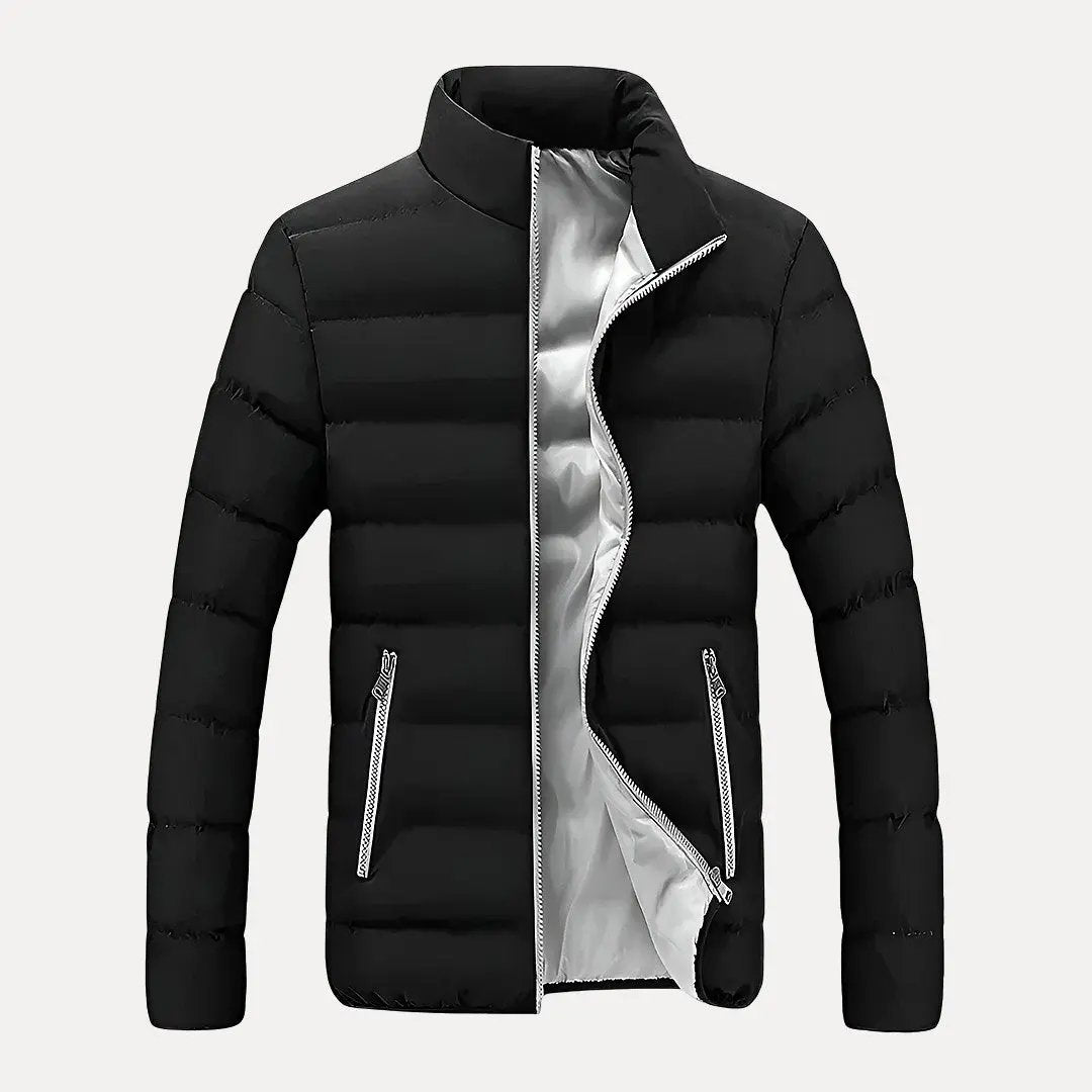 Jack slim-fit quilted puffer jacket with water-resistant fabric and vibrant contrast lining