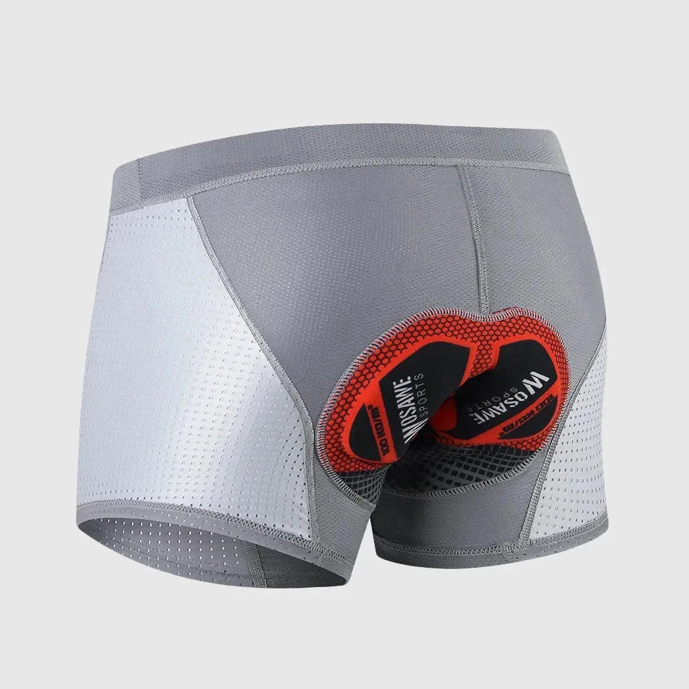 Men's black breathable cycling shorts with 3D gel padding, anti-chafe mesh panels, and slim athletic cut