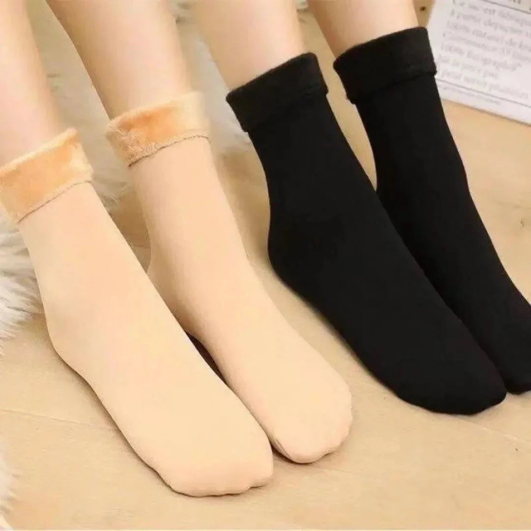 Jill thermal fleece-lined socks in neutral tones, soft breathable design for cozy warmth