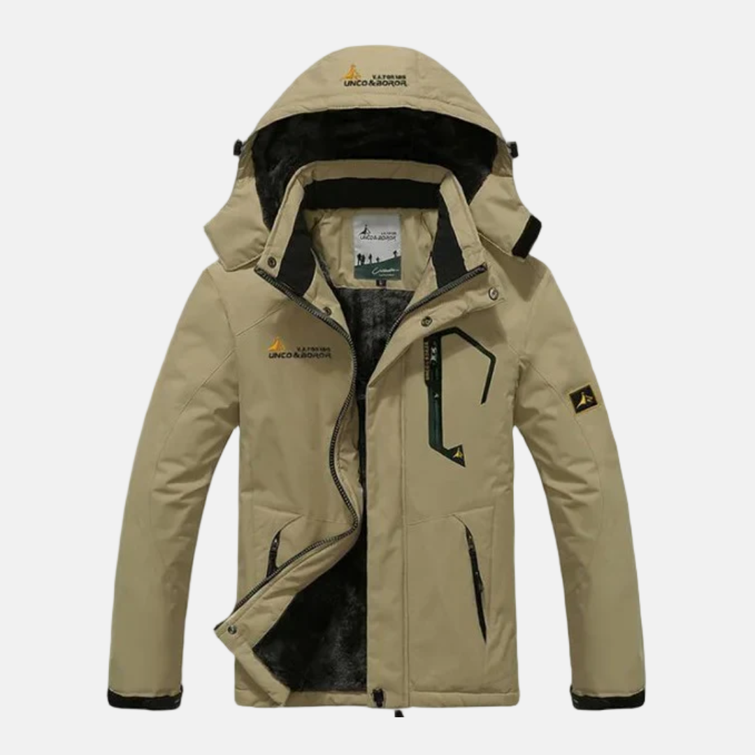 Wavlynn men's hooded shell jacket black fleece-lined relaxed hip-length winter outerwear