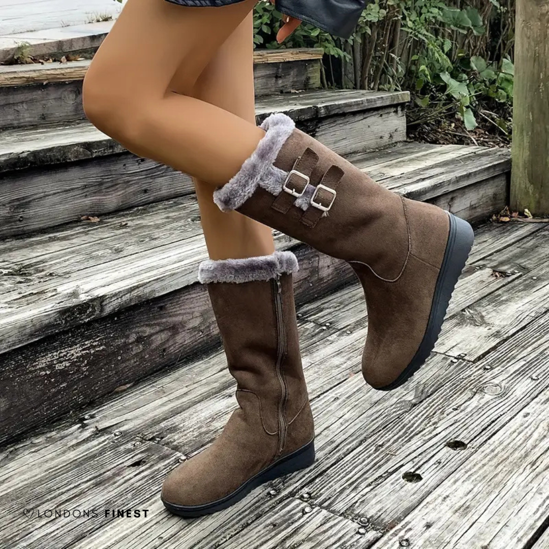 Cathy women's mid-calf winter boots in sleek silhouette with leg-lengthening comfort design