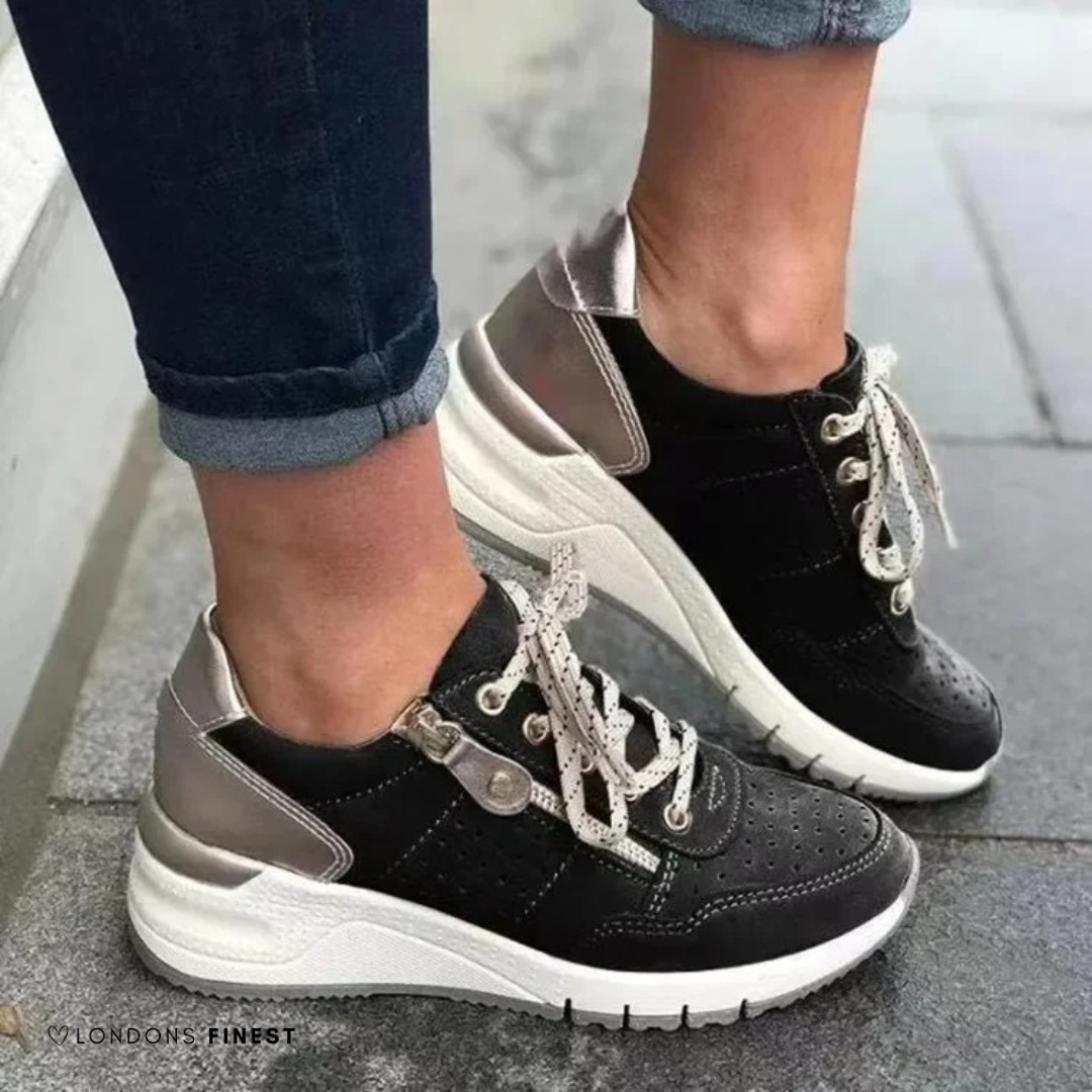 Women's comfort walking shoes in neutral tones, ergonomic sole design for all-day comfort and support