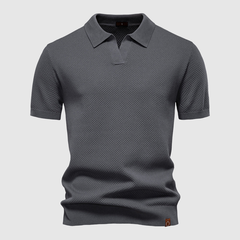 Lorenzo Vitali L'Eleganza di Milano silky polo shirt slim-fit breathable poly-viscose blend classic collar