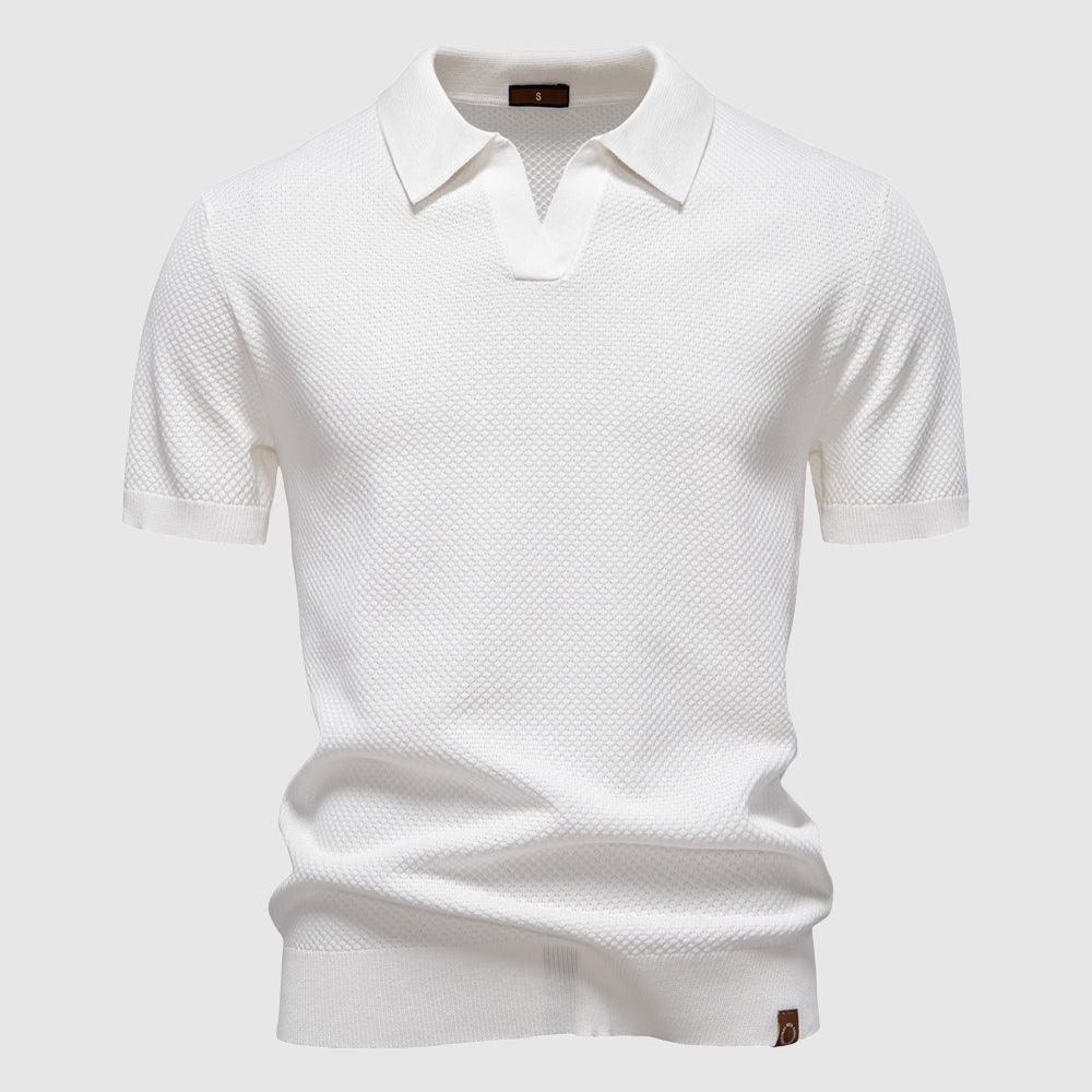 Lorenzo Vitali L'Eleganza di Milano slim-fit polo shirt silky poly-viscose blend breathable fabric
