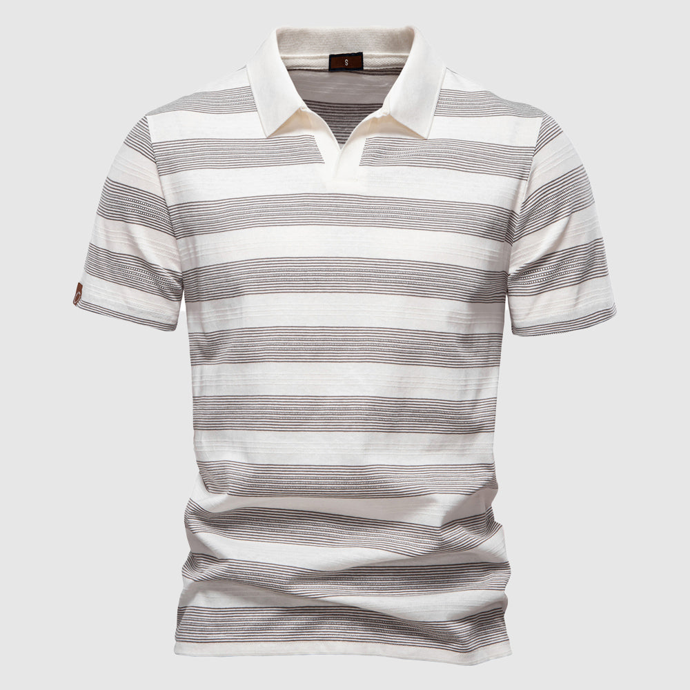 Lorenzo Vitali L'Essenza striped polo shirt in contrasting colors, casual chic slim fit with breathable fabric