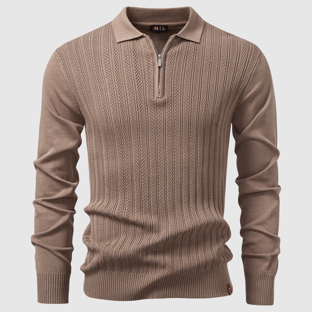 Black viscose-blend oversized sweater with sporty zip and golden-era glam fluid silhouette