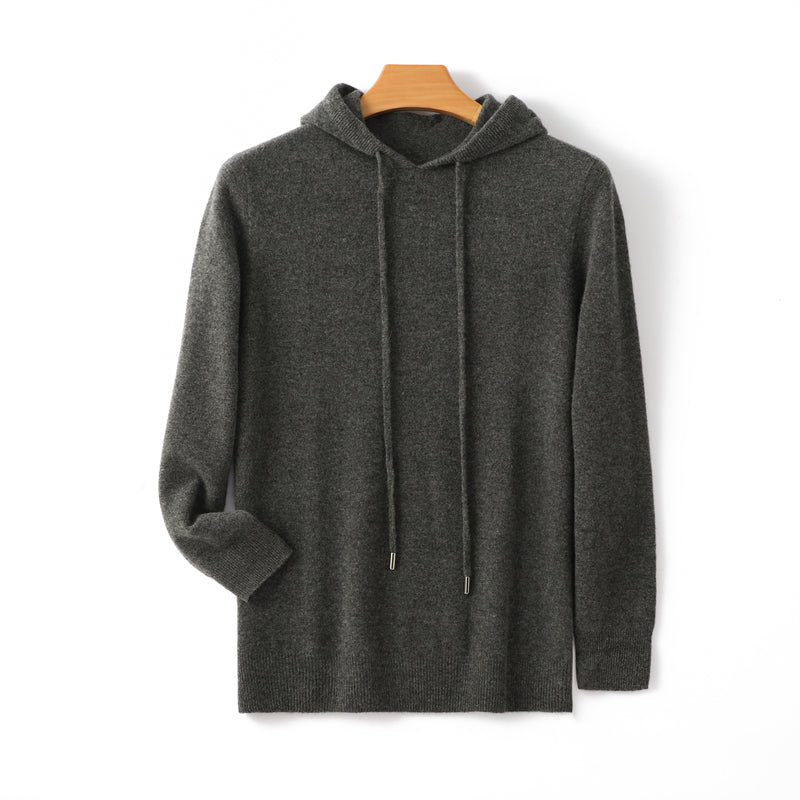 Roberto Russo grey cashmere hoodie ultra-soft lightweight lounge wear with relaxed fit