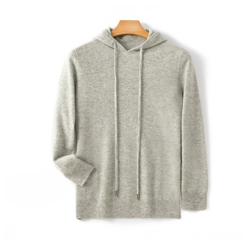 Roberto Russo gray cashmere hoodie ultra-soft lightweight lounge fit with relaxed silhouette