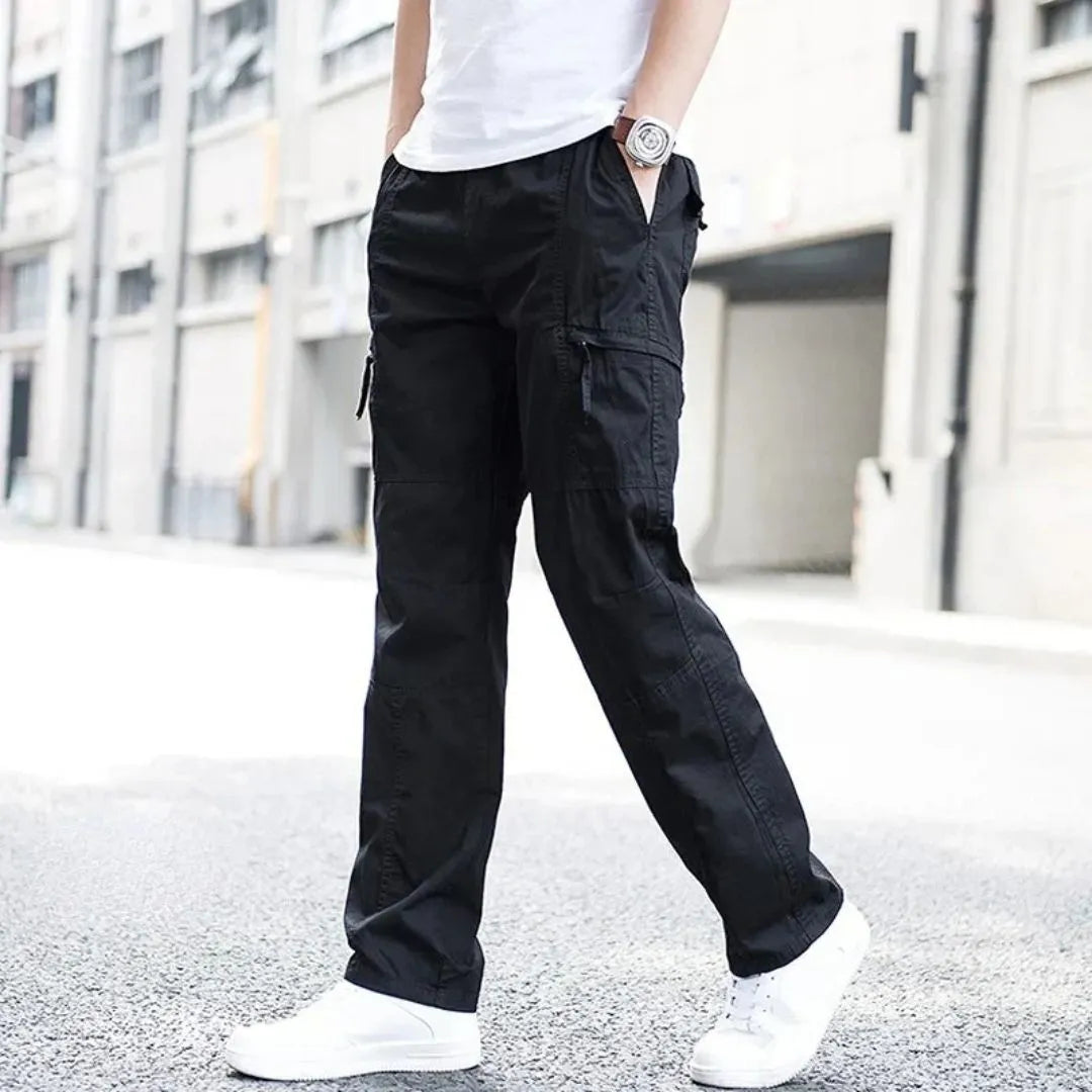 Wavlynn Landon olive cargo pants relaxed fit organic cotton 4-way stretch multi-pocket outdoor style