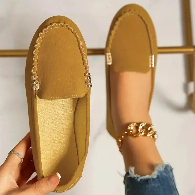 Women's lightweight black loafers, chic slip-on flats with clean timeless lines for all-day comfort