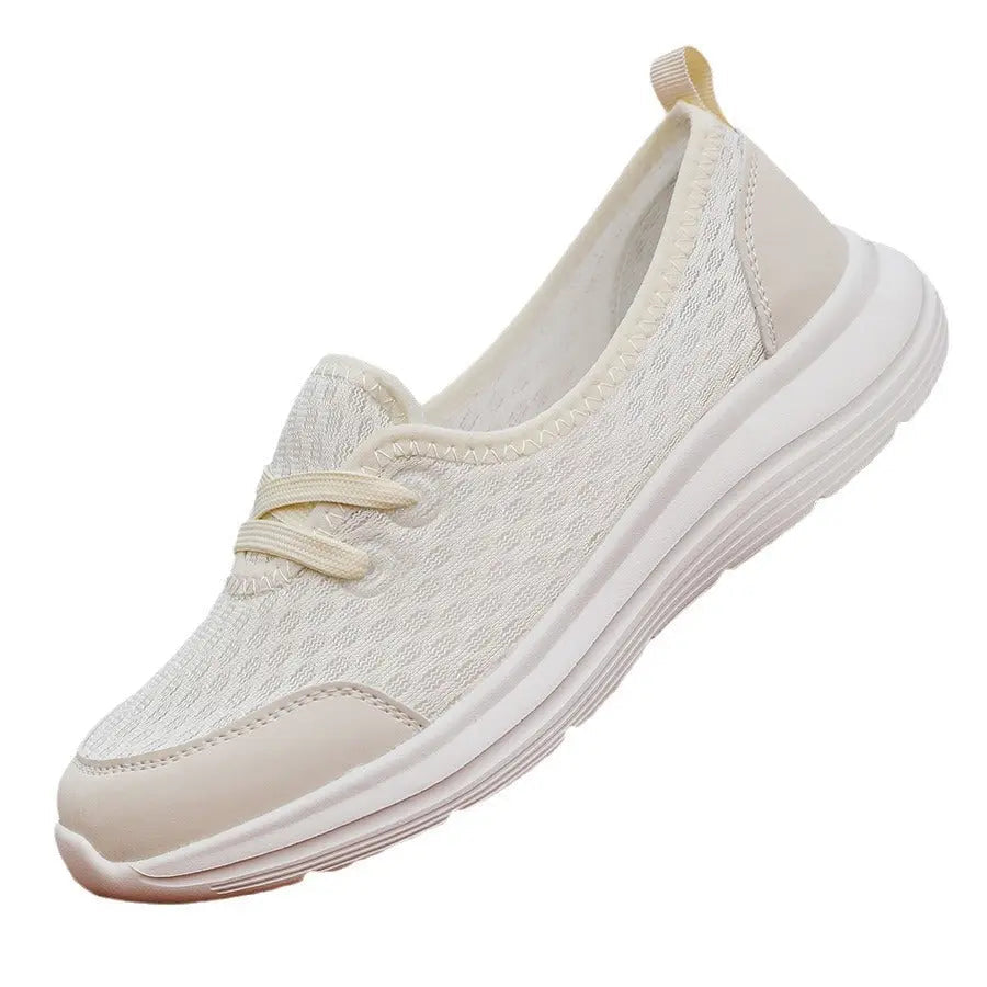 Women's lightweight slip-on walking shoes, breathable knit upper, streamlined silhouette for all-day comfort