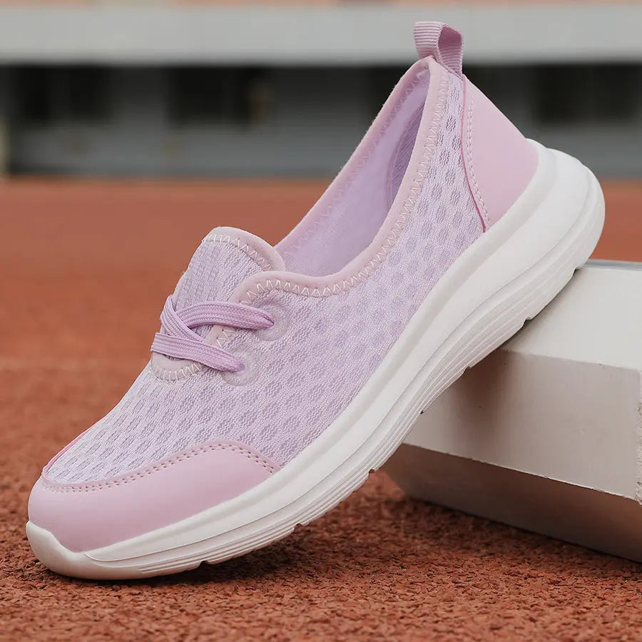Women's lightweight slip-on walking shoes, breathable knit upper, streamlined silhouette for all-day comfort