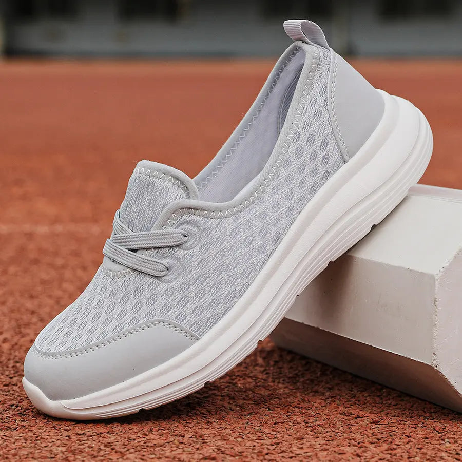 Women's lightweight slip-on walking shoes, breathable knit upper, streamlined silhouette for all-day comfort