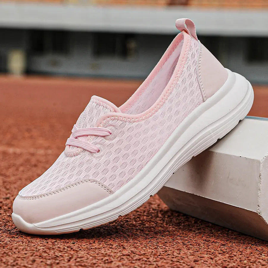 Women's lightweight slip-on walking shoes, breathable knit upper, streamlined silhouette for all-day comfort