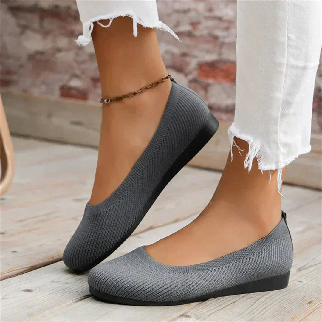 Lila orthopedic knit ballet flats slip-on with built-in arch support for everyday comfort