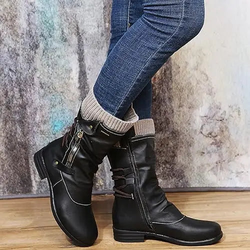 Women's long woolen winter boots, cozy soft knit design with knee-high silhouette for cold weather
