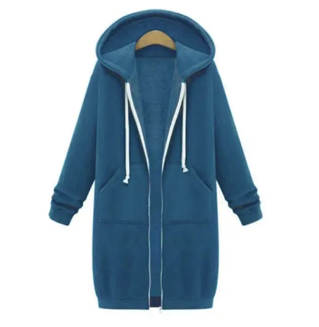 Women's longline zip hoodie cozy versatile layering essential with extended cut for everyday comfort