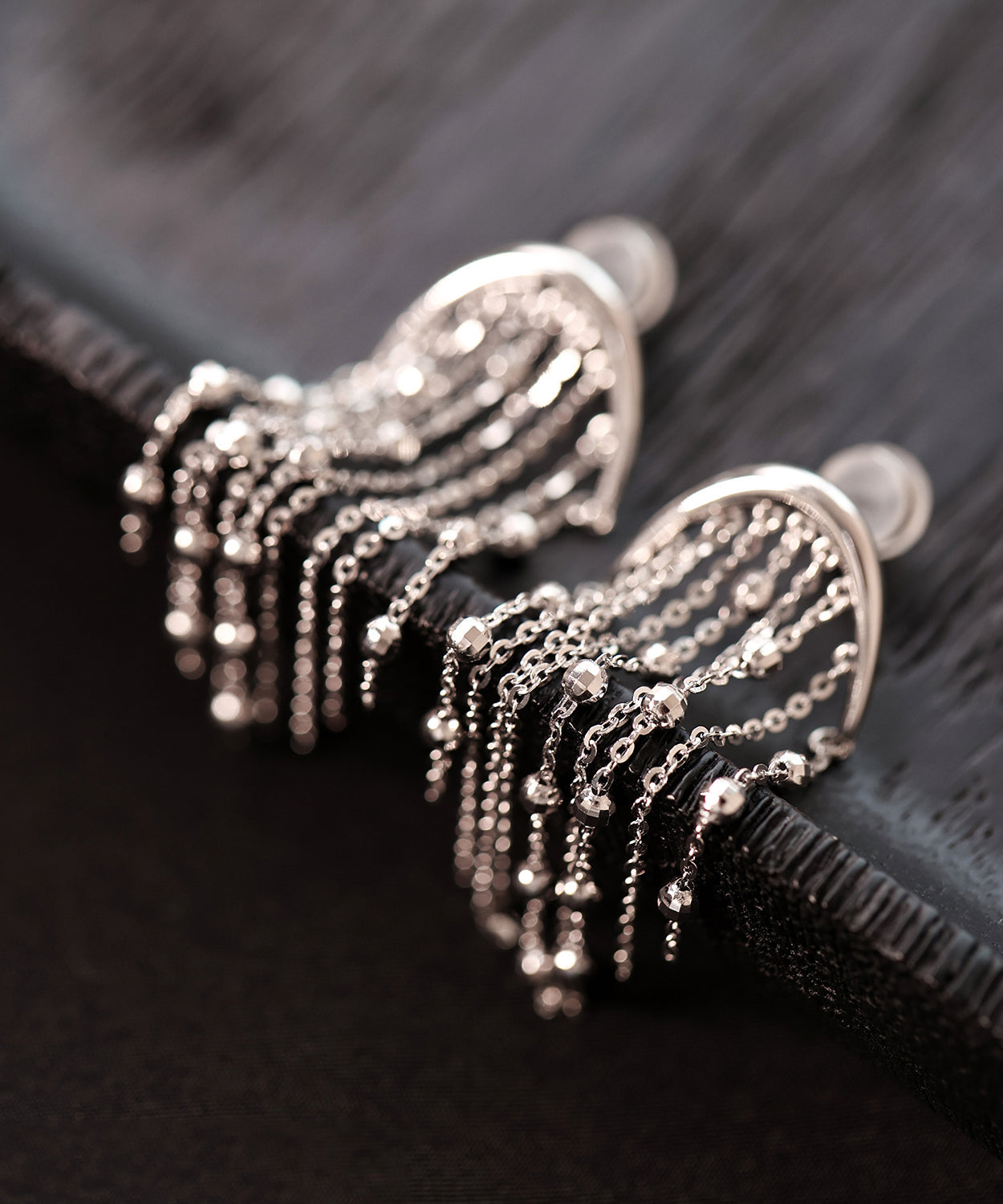 Boucles d'oreilles pendantes à pampilles en argent sterling et soie - Wavlynn