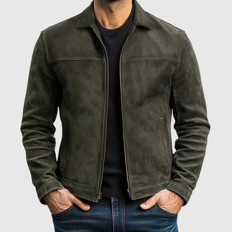 Black Lorenzo Vitali Il Cavaliere Nero full-zip jacket with classic tailored cut and modern details