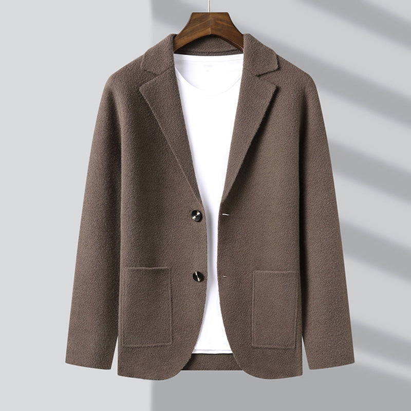 Lorenzo Vitali Modena men's luxury cardigan in classic autumn tones with refined layering silhouette