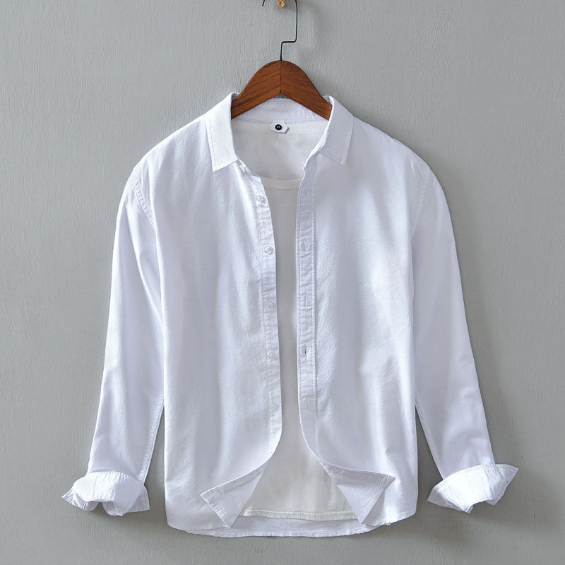 Lorenzo Vitali casual cotton blend shirt relaxed fit button-down rounded hem versatile everyday style