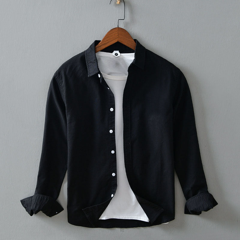 Lorenzo Vitali casual button-down shirt lightweight cotton blend rounded hem versatile styling